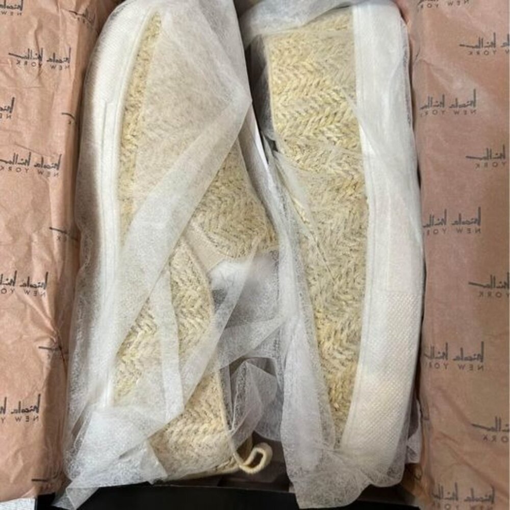 NICOLE MILLER Women's Size 8 New York Tonnille Woven Straw Slip-On Sneakers Boho - Picture 7 of 9